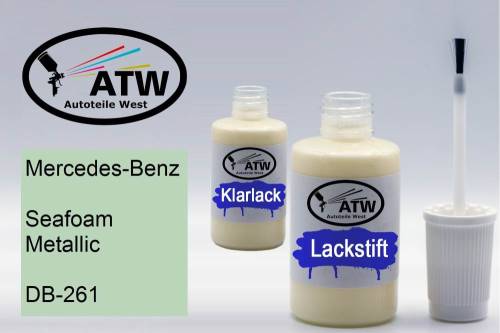 Mercedes-Benz, Seafoam Metallic, DB-261: 20ml Lackstift + 20ml Klarlack - Set, von ATW Autoteile West.